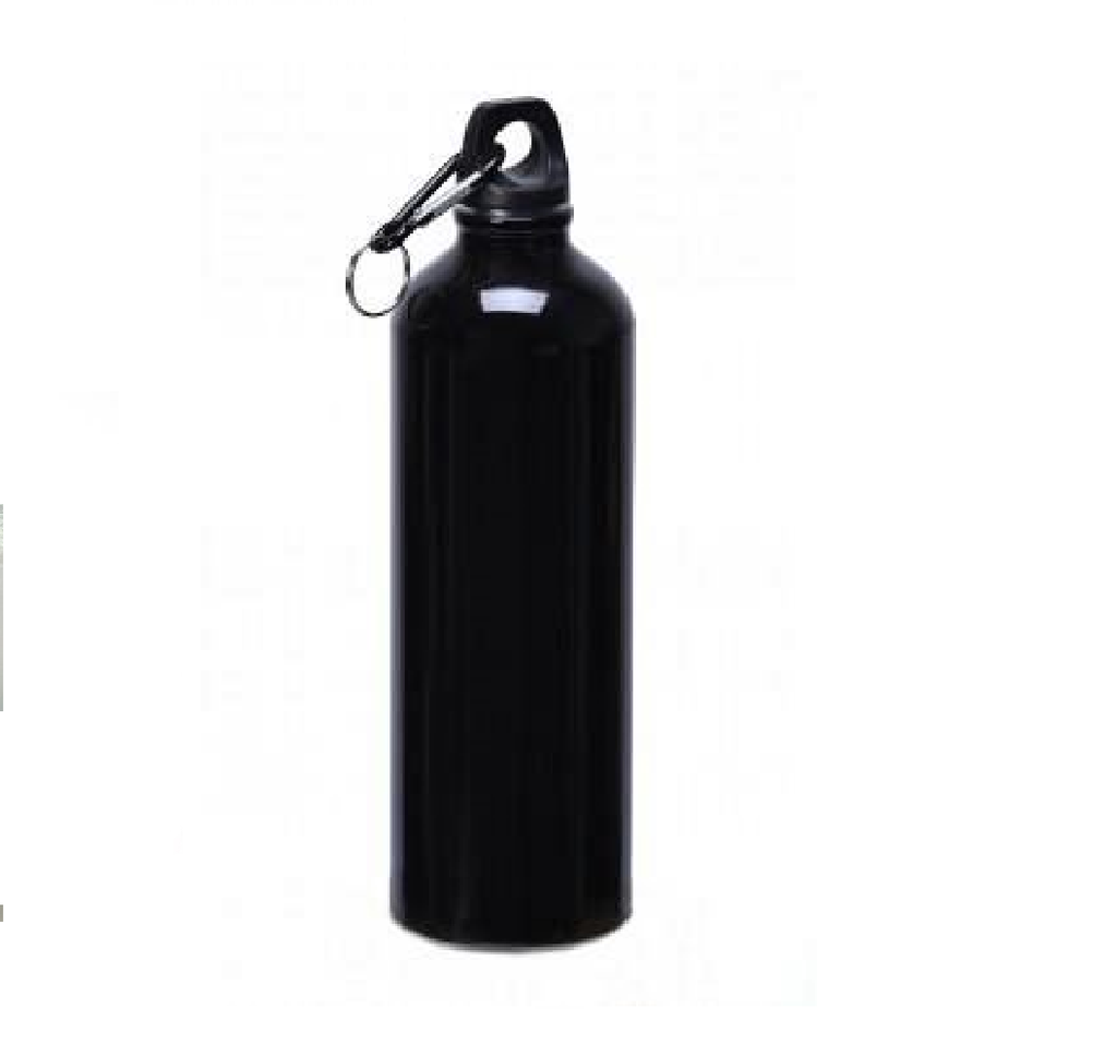 Botella Metalica Negra C/Mosqueton