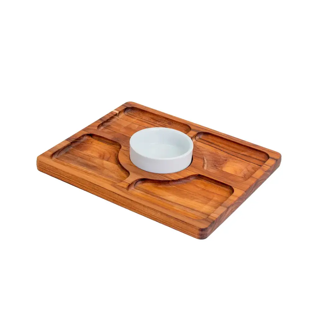 Tabla Teka Con Recipiente Y 4 Divisiones
